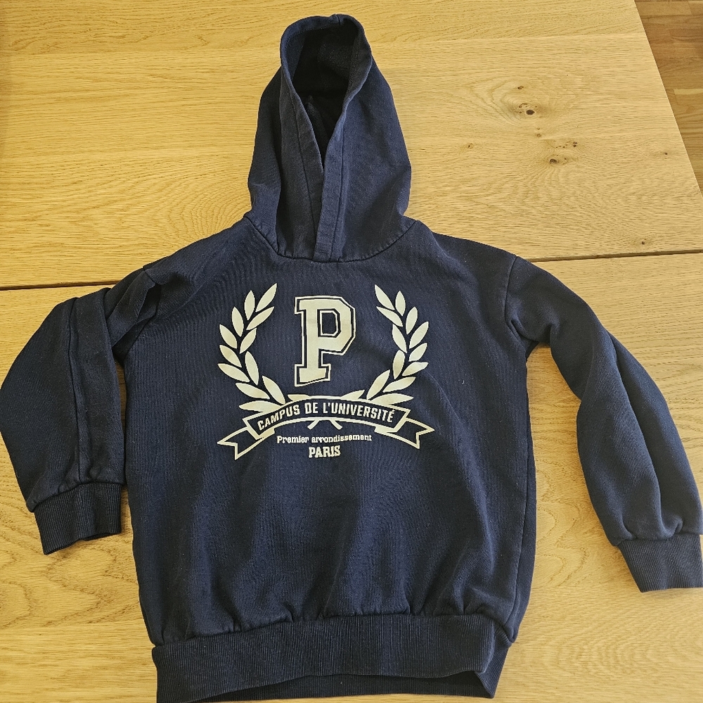 H&M Navy Blue Kids Hoodie with White Print